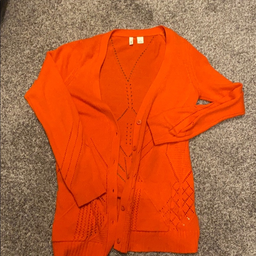 Anthropologie orange cardigan, like new